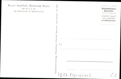 Ak Aischfeld Reutin Alpirsbach im Schwarzwald, Straßenpartie, Häuser