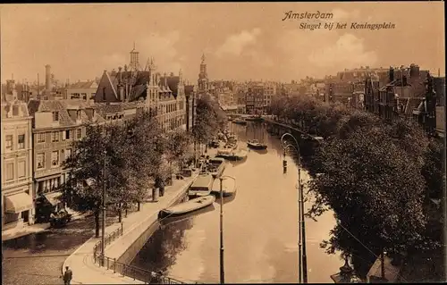 Ak Amsterdam Nordholland Niederlande, Singel bij het Koningsplein