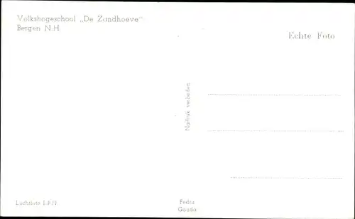 Ak Bergen Nordholland Niederlande, Volkshogeschool De Zandhoeve, Luftbild