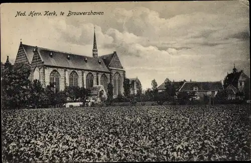 Ak Brouwershaven Zeeland, Ned. Herv. Kerk