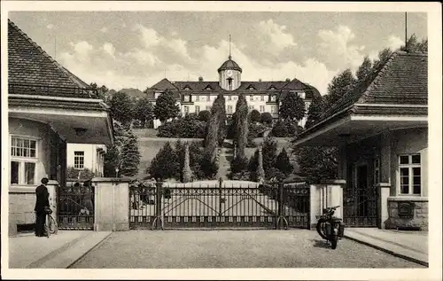 Ak Bad Gottleuba in Sachsen, Sanatorium der S. V. A. Sachsen, Eingang