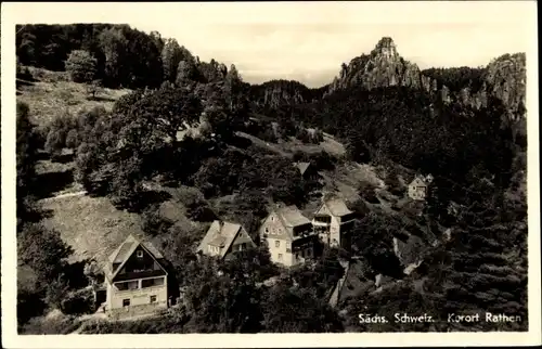 Ak Rathen an der Elbe Sächsische Schweiz, Panorama