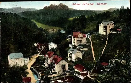 Ak Rathen an der Elbe Sächsische Schweiz, Panorama