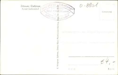 Ak Lückendorf Oybin Oberlausitz, Blick auf Ort mit Zittauer Gebirge