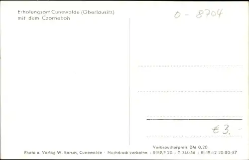 Ak Cunewalde in der Oberlausitz, Czorneboh, Panorama