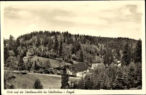 Ak Schellerhau Altenberg im Erzgebirge, Blick auf die Schellermühle