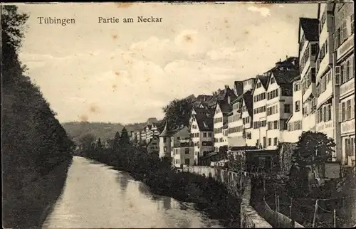 Ak Tübingen am Neckar, Partie am Neckar