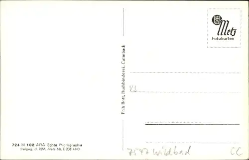 Ak Calmbach Bad Wildbad im Schwarzwald, Panorama