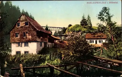 Ak Rastatt im Schwarzwald, Schleifensäge i. Höllental