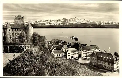 Ak Meersburg am Bodensee, Teilansicht, Schiff