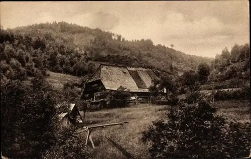 Ak Niederwasser Hornberg, Blick auf ein Bauernhaus