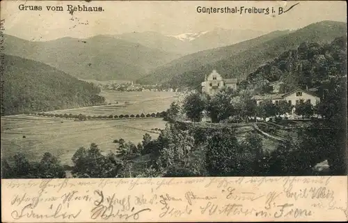 Ak Günterstal Freiburg im Breisgau, Rebhaus, Panorama