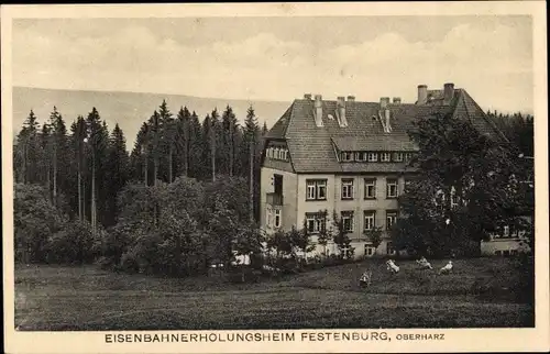 Ak Festenburg Altenau Schulenberg Clausthal Zellerfeld im Oberharz, Eisenbahnheim