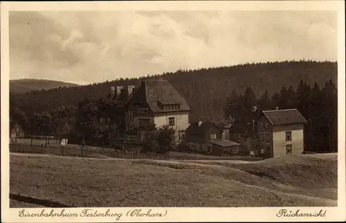 Ak Festenburg Altenau Schulenberg Clausthal Zellerfeld im Oberharz, Eisenbahnheim, Rückansicht