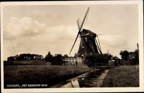 Ak Abcoude Utrecht Niederlande, Het schoone Gein, Windmühle