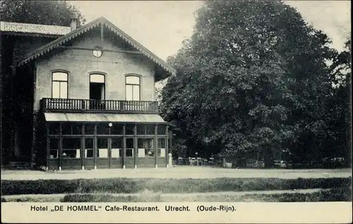 Ak Utrecht Niederlande, Hotel De Hommel, Cafe-Restaurant, Oude-Rijn