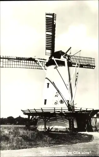 Ak Ten Post Groningen, Molen, Windmühle
