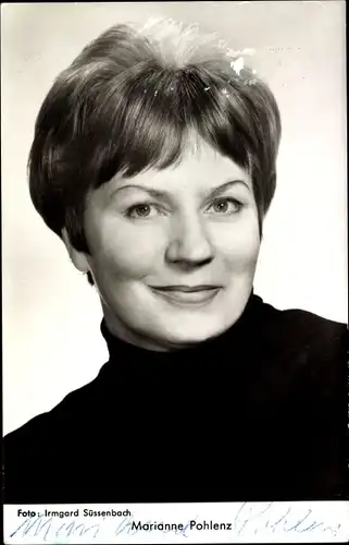 Ak Schauspielerin Marianne Pohlenz, Portrait, Autogramm