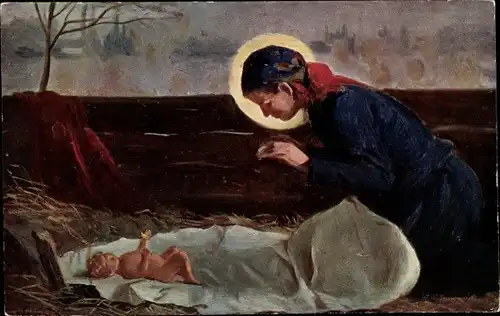 Künstler Ak Wodzinowski, W., Madonna, Jesus