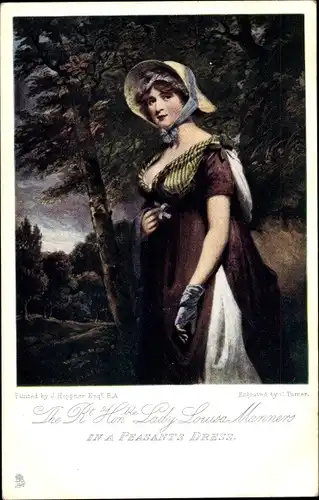 Künstler Ak Hoppner, J., Lady Louisa Manner in a peasant dress