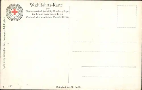 Künstler Ak Fischer, Des Volkes Dank ist euch gewiss,Kaiserin Auguste Viktoria besucht Kriegsveteran