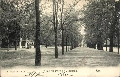 Ak Spa Wallonien Lüttich, Allée au Parc de 7 heures