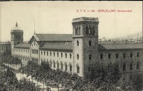 Ak Barcelona Katalonien Spanien, Universidad