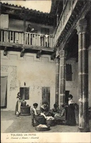 Ak Toledo Kastilien La Mancha Spanien, Un Patio