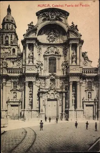 Ak Murcia Stadt Spanien, Catedral, Puerta del Perdon