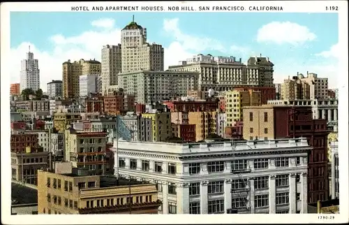 Ak San Francisco Kalifornien USA, Hotel and Apartment Houses, Nob Hill