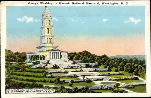 Ak Washington DC USA, Goerge Washington Masonic National Memorial