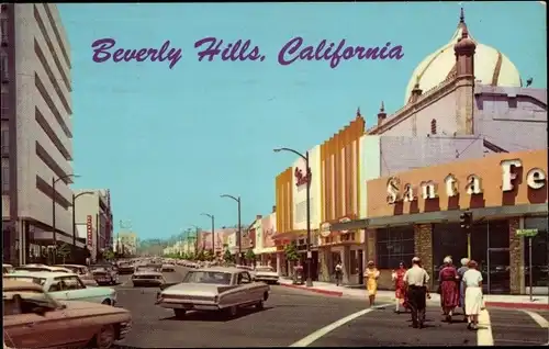 Ak Beverly Hills Kalifornien USA, Beverly Drive Intersection Wilshire Boulevard