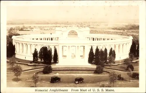 Ak Arlington Virginia USA, Memorial Amphitheater from Mast of USS Maine