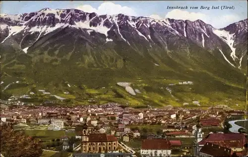 Ak Innsbruck in Tirol, Blick auf die Stadt vom Isel