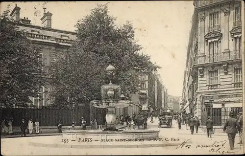 Ak Paris IX. Arrondissement Opéra, Place Saint Georges