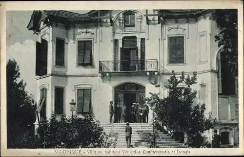 Ak Saloniki Thessaloniki Griechenland, Villa ou habitent Venizelos Candovuriotis et Dangls
