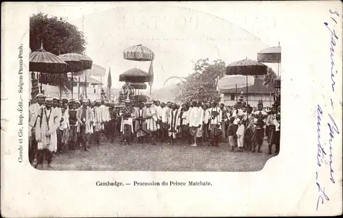 Ak Phnom Penh Kambodscha, Procession du Prince Matchate