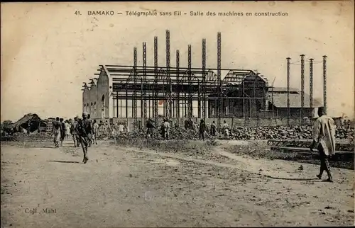 Ak Bamako Mali, Telegraphie sans Fil, Salle des machines en construction