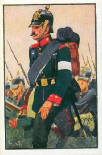 Sammelbild Deutsche Uniformen, 1864 - 1914, Serie 36 Bild 216, Füssilier Batl. Waldeck 1866