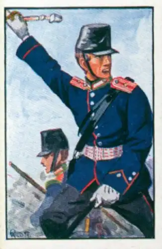 Sammelbild Deutsche Uniformen, 1864 - 1914, Serie 31 Bild 184, 1. Jäger Batl. 1870 Hess. Darmstadt