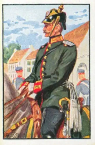 Sammelbild Deutsche Uniformen, 1864 - 1914, Serie 9 Bild 51, Preuß. Reitendes Feldjäger Korps, 1870