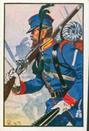 Sammelbild Deutsche Uniformen, 1864 - 1914, Serie 18 Bild 105, Inf. Regt. Nr. 3, Bayern 1870