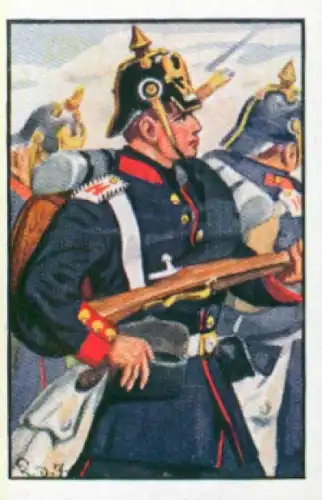 Sammelbild Deutsche Uniformen, 1864 - 1914, Serie 5 Bild 29, 3. Pomm. Inf. Rgt. Nr. 14, 1866