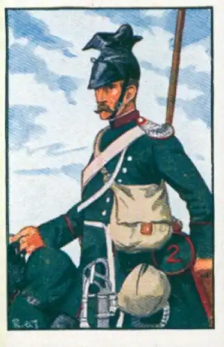 Sammelbild Deutsche Uniformen, 1864 - 1914, Serie 20 Bild 120, 2. Ulanen Regt., Bayern 1870