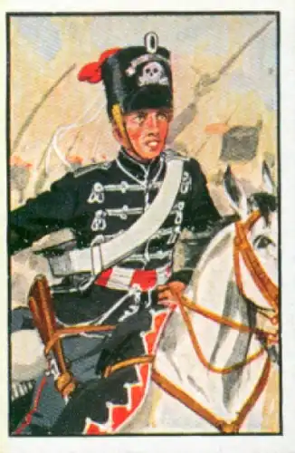 Sammelbild Deutsche Uniformen, 1864 - 1914, Serie 12 Bild 67, 1. Leib Hus. Regt. Nr. 1, 1866