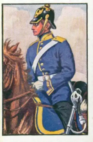 Sammelbild Deutsche Uniformen, 1864 - 1914, Serie 11 Bild 64, Schles. Dragoner Regt. Nr. 8, 1866