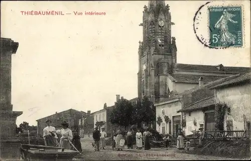 Ak Thiébauménil Meurthe-et-Moselle, Straßenpartie, Kirche