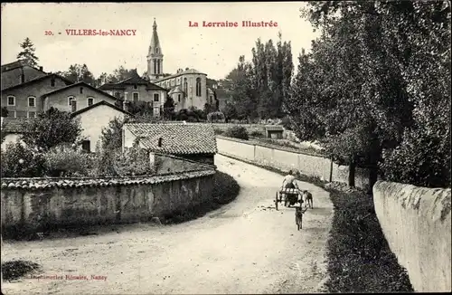 Ak Villers les Nancy Meurthe et Moselle, Straßenpartie, Kirche