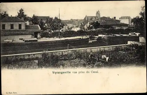 Ak Varangeville Meurthe et Moselle, vue prise du Canal