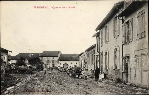 Ak Vathiménil Meurthe et Moselle, Quartier de la Mairie